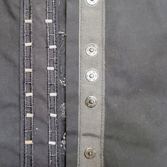 [NWOT] Black Bead/Sequin Elaborate Shirt/Blouse Snap Button Size 4 BCBG MAXAZRIA - Picture 10 of 12